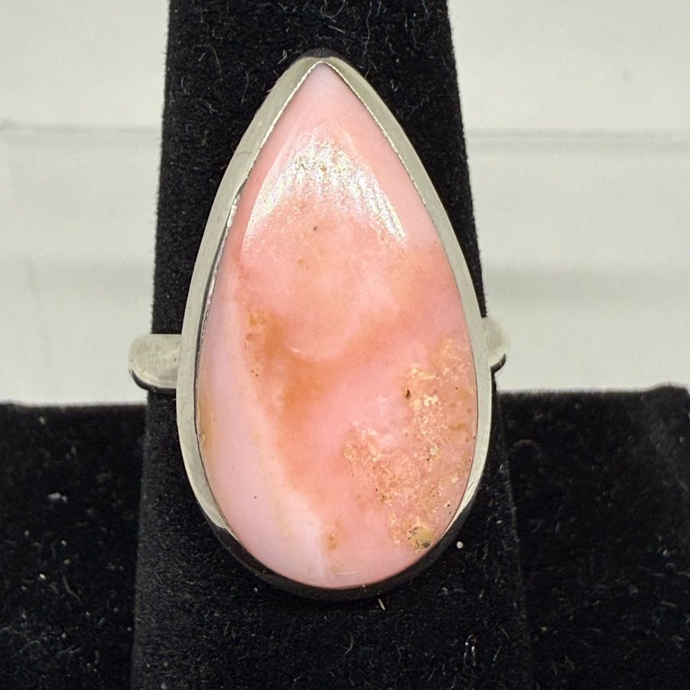 Sterling silver and rhodochrosite ring size 9.5